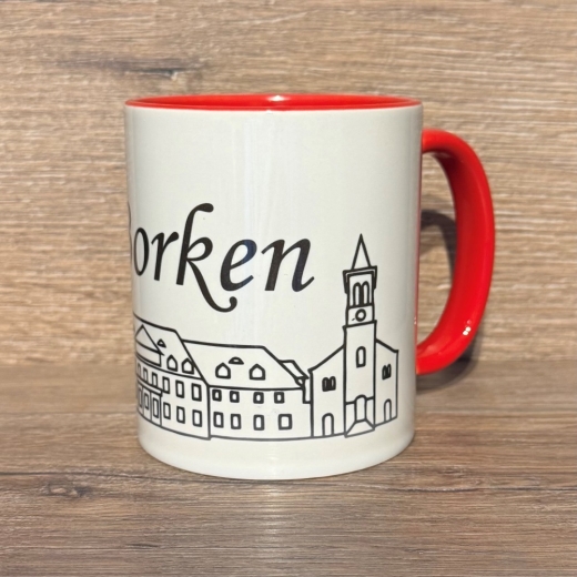 Borken - Tasse aus Keramik - Borken (Hessen) Highlights - rot oder schwarz