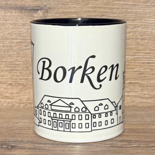 Borken - Tasse aus Keramik - Borken (Hessen) Highlights - rot oder schwarz