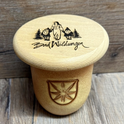 Bad Wildungen - Holz Deckel - Buche unbehandelt - Trinkglas/ Bierkrug/ Bierdeckel - 10cm - Schneewittchen