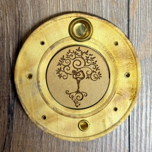 Räucherstäbchen & -kegel - Halter aus Holz - Yoga Tree - ca. 10cm