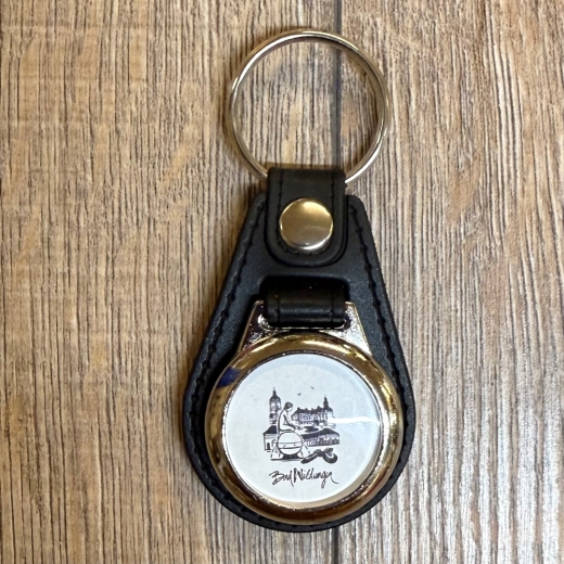 Schlüsselanhänger - McO - Metall & Kunstleder inkl. Einkaufswagenchip - Motiv Bad Wildungen Highlights