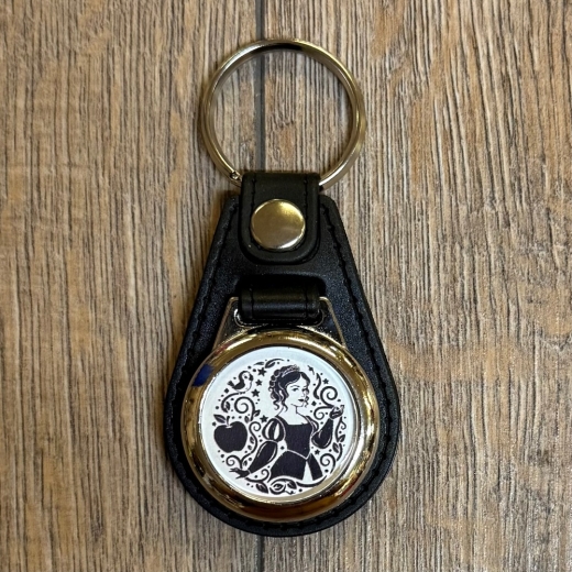 Schlüsselanhänger - McO - Metall & Kunstleder inkl. Einkaufswagenchip - Motiv Schneewittchen Mandala