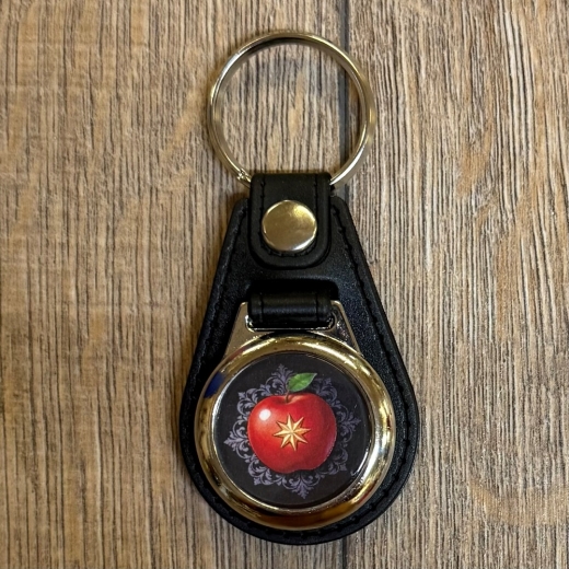 Schlüsselanhänger - McO - Metall & Kunstleder inkl. Einkaufswagenchip - Motiv Bad Wildungen Apfel