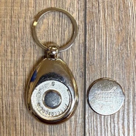 Schlüsselanhänger - McO - Metall inkl. Einkaufswagenchip - Motiv Bad Wildungen Nymphenbrunnen