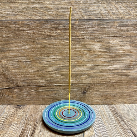 Räucherstäbchen - Halter aus Speckstein - Regenbogen - schwarz - ca. 10cm