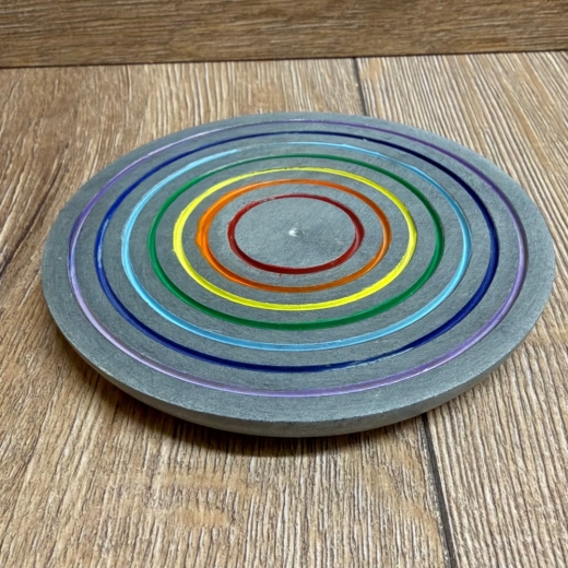 Räucherstäbchen - Halter aus Speckstein - Regenbogen - schwarz - ca. 10cm