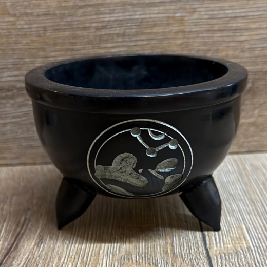 Räucherschale - Speckstein schwarz OM - 10cm x 6cm