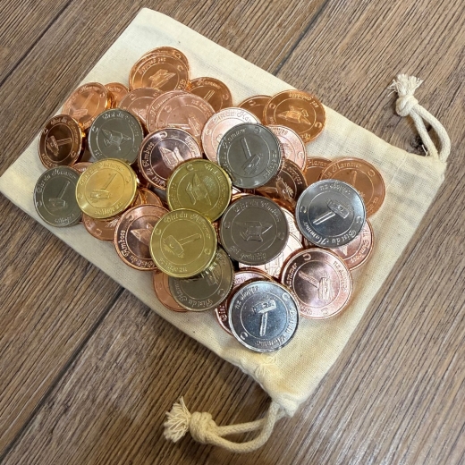Larp Münzset* 17 - Bist du Amboss sei geduldig, bist du Hammer schlage zu - inkl. Baumwollbeutel - Setpreis