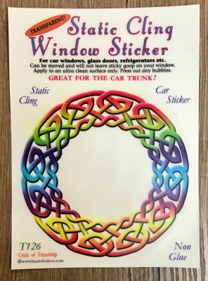 Fenster Aufkleber - Circle of Friendship/ Keltischer Flechtkreis - Transparent & wiederverwendbar