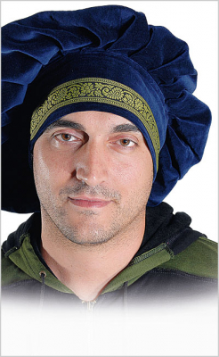 Kopfbedeckung BR - Barett/ Barrett aus Samt mit Borte in verschiedenen Farben - unisex