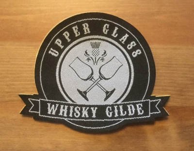 Aufnäher Patch Aufkleber - gewebt - Whisky Gilde - Upper Glass  - 12cm