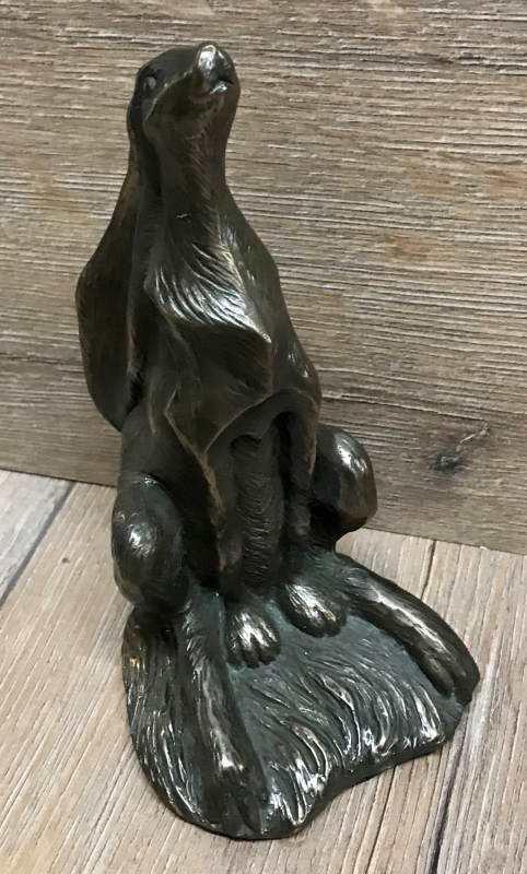 Ostara Hase Statue Ritualbedarf bronziert Dekoration Moon Gazing Hare 