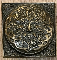 Zierniete &quote;Green Man&quote; altmessing - 37mm