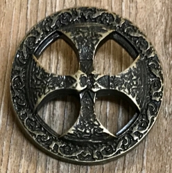 Zierniete &quote;Nordisches Axtkreuz&quote; altmessing - 40mm