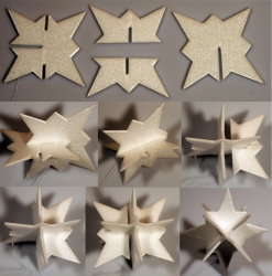 3D Stern weiß Größe A1 - ca. 8cm hoch - 5er Set - Ausverkauf