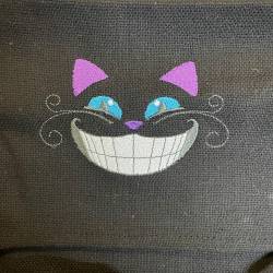 Umhänge- Tasche schwarz - Grinsekatze/ Cheshire Cat