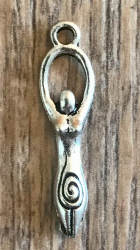 Anhänger - Charm - Göttin mit Spirale - Farbe: Silber