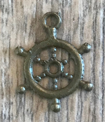 Anhänger - Charm - Steuerrad - Farbe: Antik Bronze