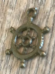 Anhänger - Charm - Steuerrad - Farbe: Antik Bronze