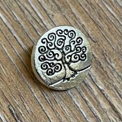 Knopf Metall - Lebensbaum - 14mm - silber