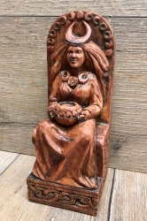 Statue - Sitzende Göttin - Seated Goddess - Holzfinish - Dekoration - Ritualbedarf