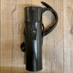 Leder - Flaschenhalter inkl. Thermoskanne 1L - schwarz