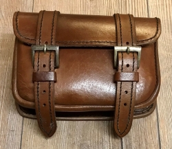 Tasche - Leder - Gürteltasche Warrior/ Krieger - groß - mit 2 Schnallen - braun