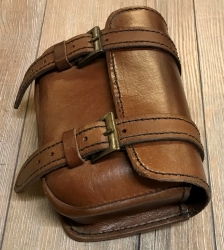 Tasche - Leder - Gürteltasche Warrior/ Krieger - groß - mit 2 Schnallen - braun
