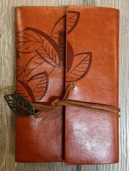 Notizbuch - Diary - Leaf/ Blätter - Größe 2 - braun