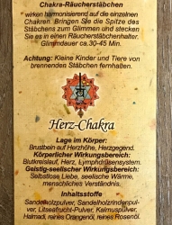 Räucherstäbchen - Chakra Line - 4. Herz-Chakra/ Anahata