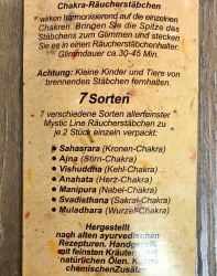 Räucherstäbchen - Chakra Line - Chakra Meditation -  2 Stäbchen pro Chakra