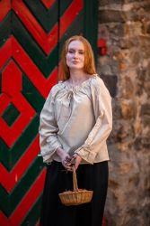 Bluse LC - 2028 Damen, lange Ärmel & Spitze