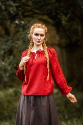 Bluse LC - 2028 Damen, lange Ärmel & Spitze