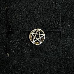 Ohrringe - Ohrstecker Pentakel/ Pentagramm im Kreis - 925 Sterling Silber