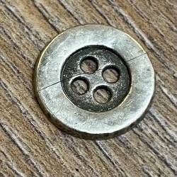 Knopf aus Metall- altsilber – 4-Loch – 15mm - Ausverkauf