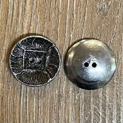 Knopf aus Metall - geschüsselt altmsilber – 2-Loch – 20mm - Ausverkauf