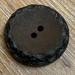 Knopf aus Polyester - dunkelbraun – 2-Loch – 35mm - Ausverkauf