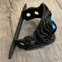 Haarspange - Kunstharz - mit Türkis - Stab