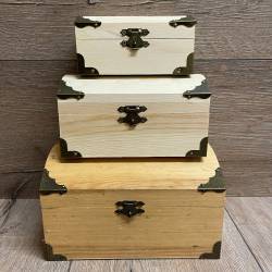 Truhe Schatzkiste natur - Größe 3 - Schatz Aufbewahrung Versteck