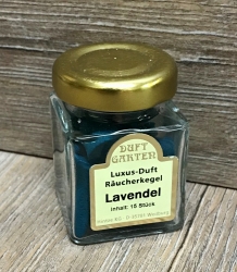Räucherkegel - Luxus im Mini Glas - Lavendel (türkis)
