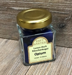 Räucherkegel - Luxus im Mini Glas - Opium (blau)