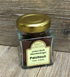 Räucherkegel - Luxus im Mini Glas - Patchouli (braun)