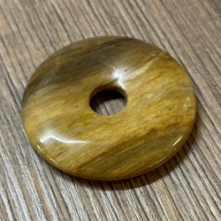 Edelstein - Donut - versteinertes Holz - 40mm