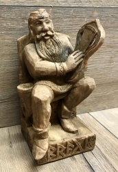 Statue - Bragi sitzend - Seated Bragi - Holzfinish - Dekoration - Ritualbedarf