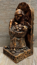 Statue - Idunna sitzend - Seated Idunna - Holzfinish - Dekoration - Ritualbedarf