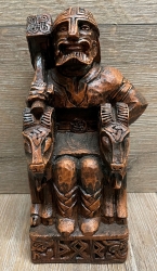 Statue - Thor sitzend - Seated Thor - Holzfinish - Dekoration - Ritualbedarf
