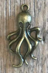 Anhänger - Charm - Cthulhu/ Tintenfisch - Zinklegierung -  Farbe: Antik Bronze