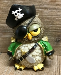 Figur - Lustige Eule Pirat mit Augenklappe