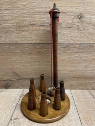 Garnspulen - Tresen-Spiel Tisch-Kegeln aus alten Garnspulen