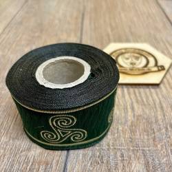 33002-5m-grasgrn - Borte Triskele - 5m - 33mm breit - Mittelalter LARP Karneval